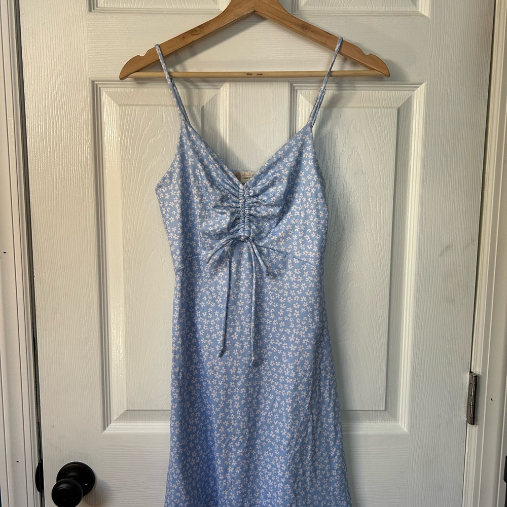 Altar'd State Blue and White Tie Front Sundress